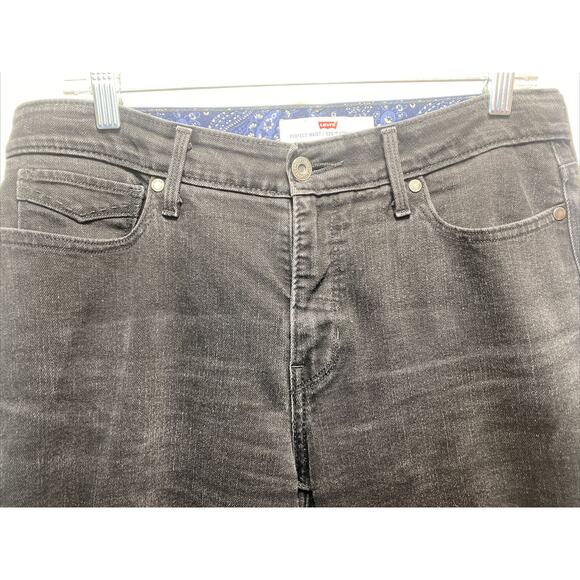 Levi's 525 Perfect Waist Straight Leg Black Tab Denim Jeans Women's Size 12 M - Picture 7 of 9